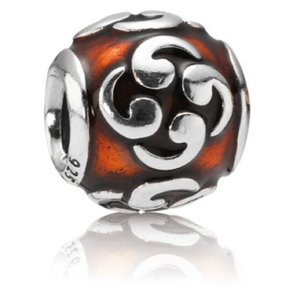 Genuine Retired PANDORA Orange Zen Charm; 790491EN14